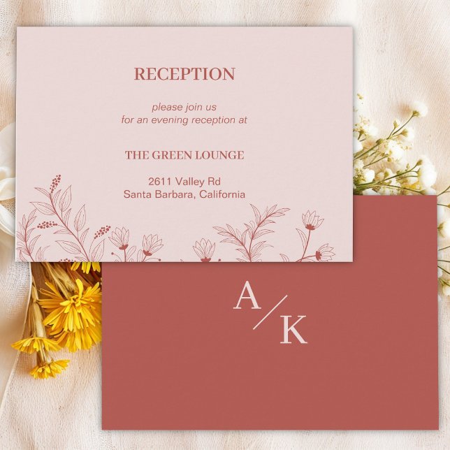 Elegant Floral Boho Wedding Reception Enclosure Card (Creator Uploaded)