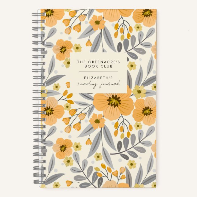 Elegant Floral Book Club Reading Gift Journal (Front)