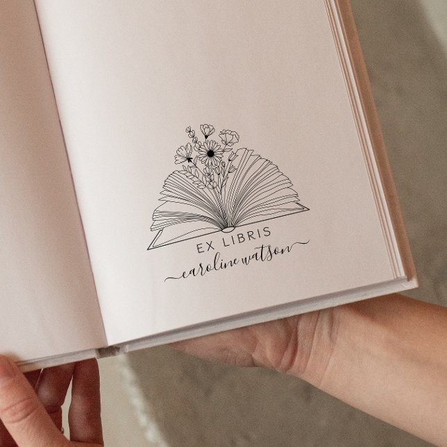 Elegant Floral Book Ex libris  Rubber Stamp (Creator Uploaded)