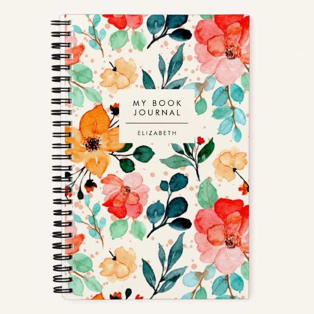Elegant Floral Book Lover Reading Journal (Front)
