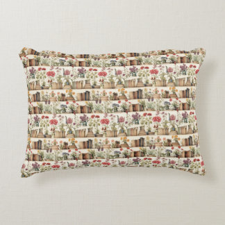 Elegant Floral Bookshelf  Decorative Cushion