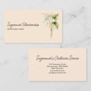 Elegant Floral Border Right Details On Back Business Card