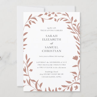 Elegant Floral Border Wedding Invitation