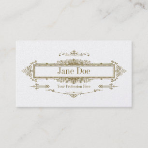 Elegant floral borders, premium gold business card