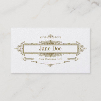 Elegant floral borders, premium gold business card
