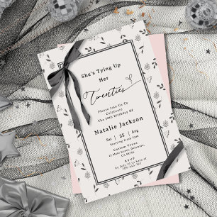Elegant Floral Botanical Coquette 30th Birthday Invitation