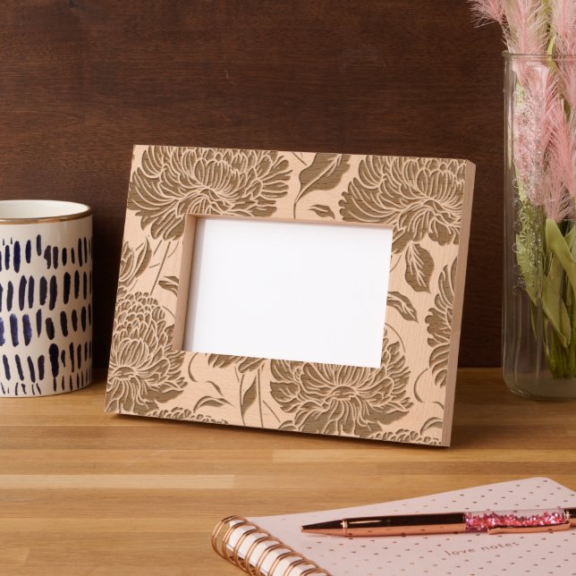Elegant Floral Botanical Flower Pattern Etched Frames (Left)