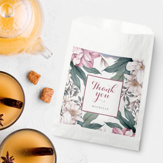 Elegant Floral Botanical Garden Birthday Party Favour Bag (Creator Uploaded)