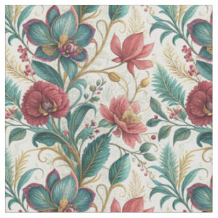 Elegant Floral Botanical Garden Flowers Pattern Fabric