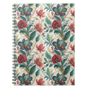 Elegant Floral Botanical Garden Flowers Pattern Notebook