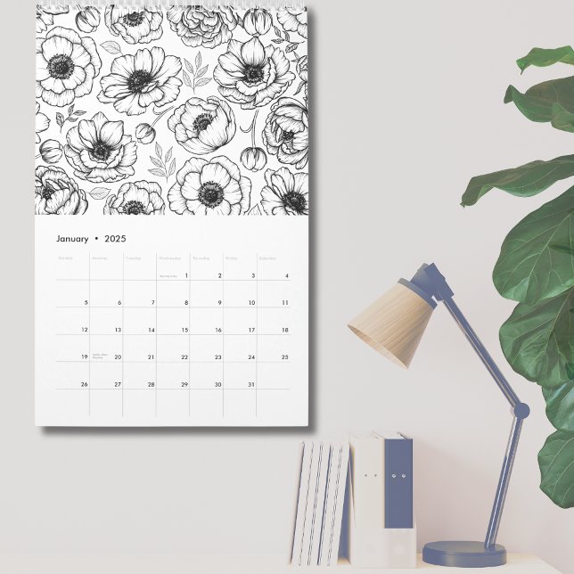 Elegant Floral Botanical Illustrated Calendar (Elegant Floral Botanical Illustrated Calendar)