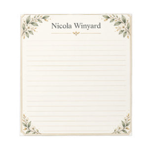 Elegant Floral Botanical Notepad Cover
