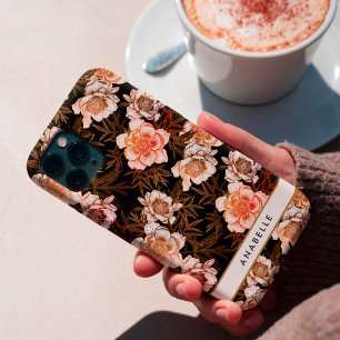 Elegant Floral Botanical Pattern Monogram iPhone 13 Case