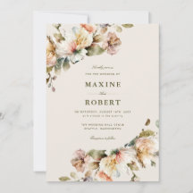 Elegant Floral Botanical QR Code Photo Wedding