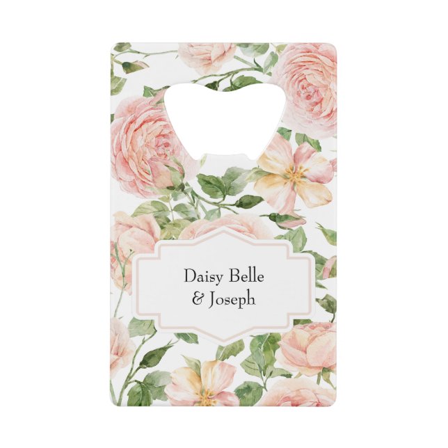 Elegant Floral Botanical Rose Pink Wedding (Front)