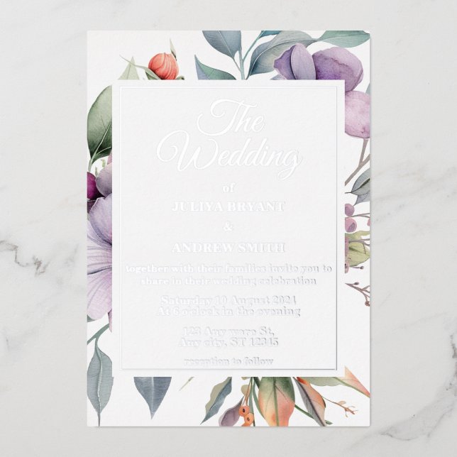 Elegant floral botanical Wedding  (Front)