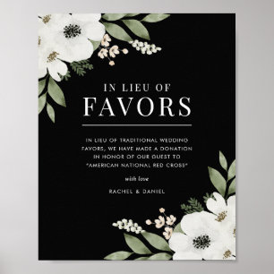 Elegant Floral Botanical Wedding In Lieu of Favour Poster