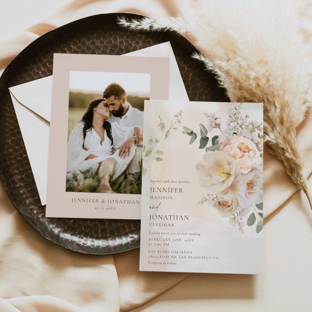 Elegant Floral Botanical Wedding Invitation (Creator Uploaded)