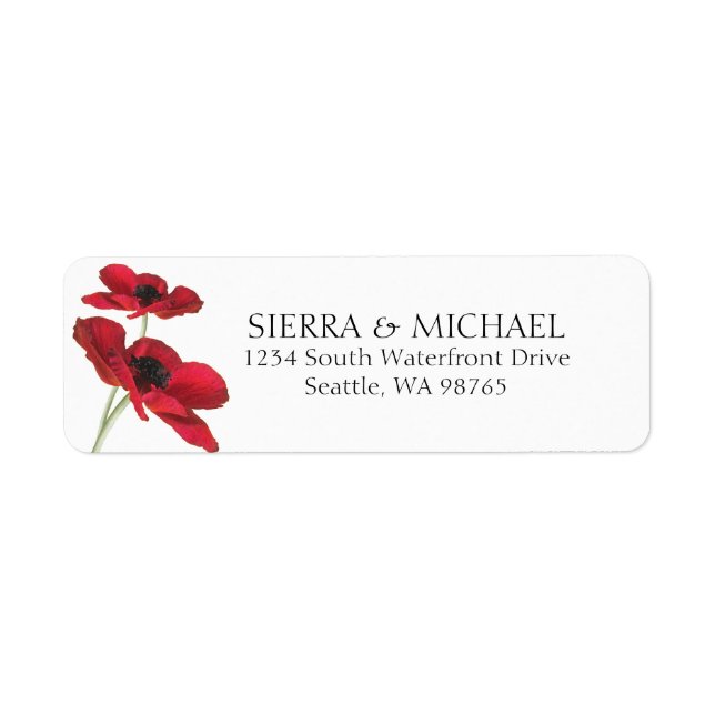 Elegant Floral Botanical Wedding Return Address Label (Front)