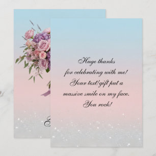 Elegant Floral Bouquet Birthday Thank You Card