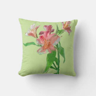 Elegant Floral Bouquet Cotton Throw Pillow