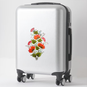 Elegant Floral Bouquet Folk Art Sticker