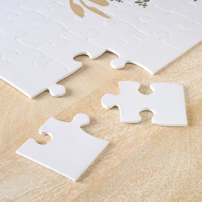 Elegant Floral Bouquet Girly Saying Lovely Jigsaw Puzzle (Side)