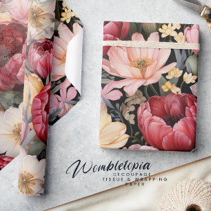 Elegant Floral Bouquet of Tulips & Daisies Pastel Wrapping Paper