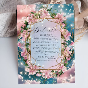 Elegant Floral Bouquet Rosy Wedding Enclosure Card