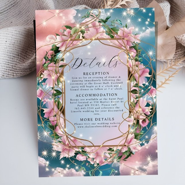 Elegant Floral Bouquet Rosy Wedding Enclosure Card (Creator Uploaded)