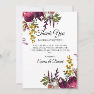 Elegant Floral Bouquet Thank You Card