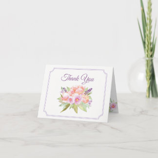 Elegant Floral Bouquet Thank You Card