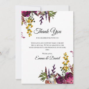 Elegant Floral Bouquet Thank You Card