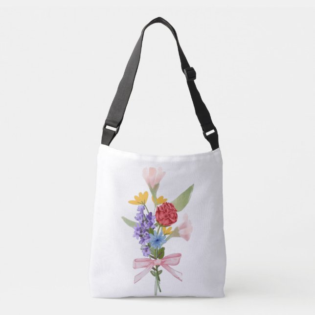Elegant Floral Bouquet Tote Bag – Stylish Everyday (Front)