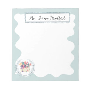 Elegant Floral Bouquet with Name Notepad