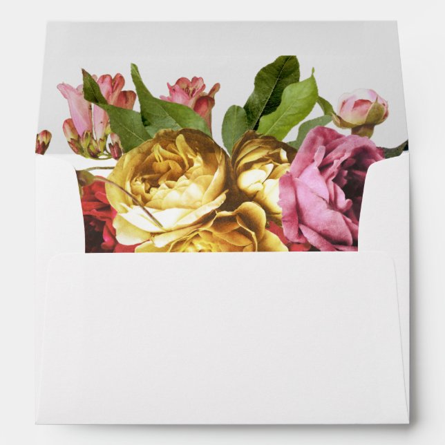 Elegant Floral Bouquet with Your Return Address Envelope (Back (Bottom))