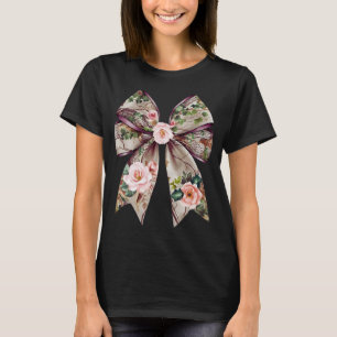 Elegant Floral Bow Design - Romantic Nature-Inspir T-Shirt