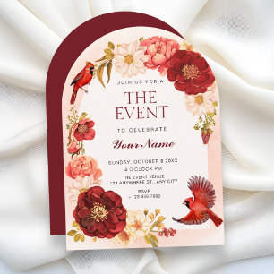 Elegant Floral branch bird  Invitation