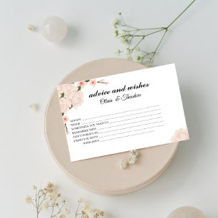 Elegant Floral Bridal Advice And Wishes Card