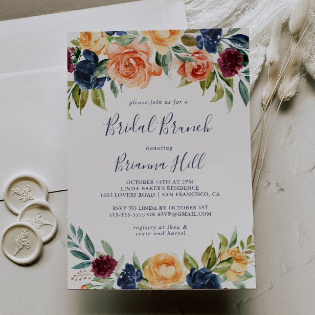 Elegant Floral Bridal Brunch Bridal Shower  Invitation (Creator Uploaded)