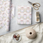 Elegant Floral Bridal Crest Wrapping Paper<br><div class="desc">This elegant watercolor monogram crest adds a sophistication to this gift wrap.  Personalise this design with an initial in the crest.

Colours include,  light blue,  pink and grey.</div>
