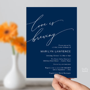 Elegant Floral Bridal Shower Black White Brewery Invitation