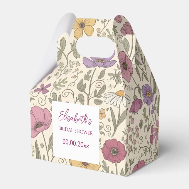 Elegant Floral Bridal Shower Bloom Garden Favour Box (Front Side)
