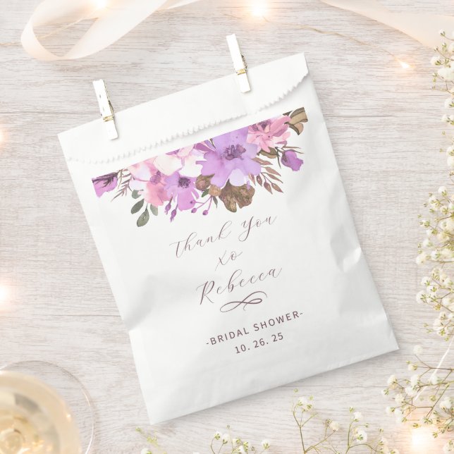 Elegant Floral Bridal Shower Favour Bag (Clipped)