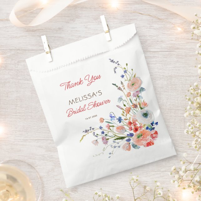 Elegant Floral Bridal Shower Favour Bag (Clipped)