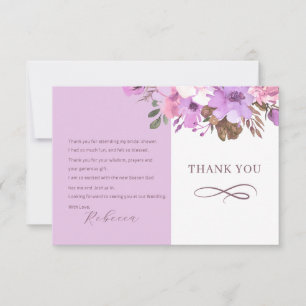 Elegant Floral Bridal Shower Flat Thank You Card
