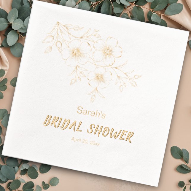 Elegant Floral Bridal Shower Foil Napkins (Creator Uploaded)