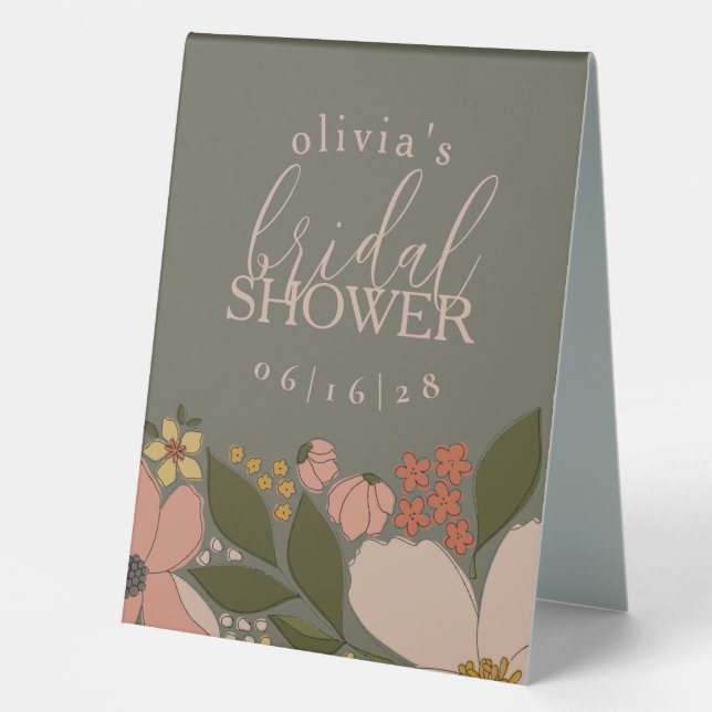Elegant Floral Bridal Shower Gift Tag (Front)