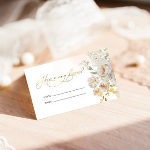 Elegant Floral Bridal Shower How Many Kisses Game Enclosure Card