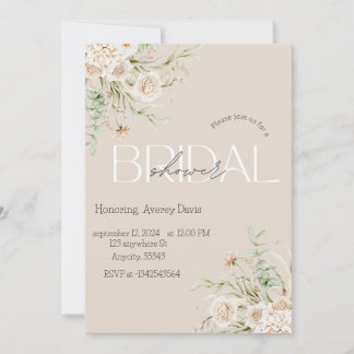 Elegant Floral Bridal Shower Invitation